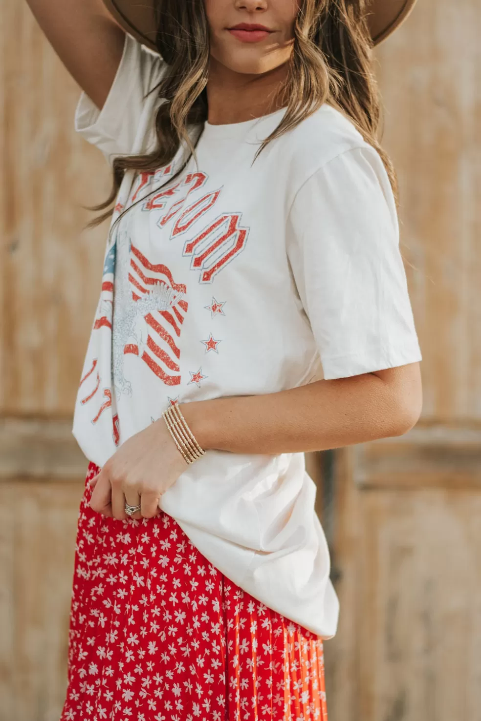 Tees | Golden Rose Freedom 1776 Tee-Vintage White