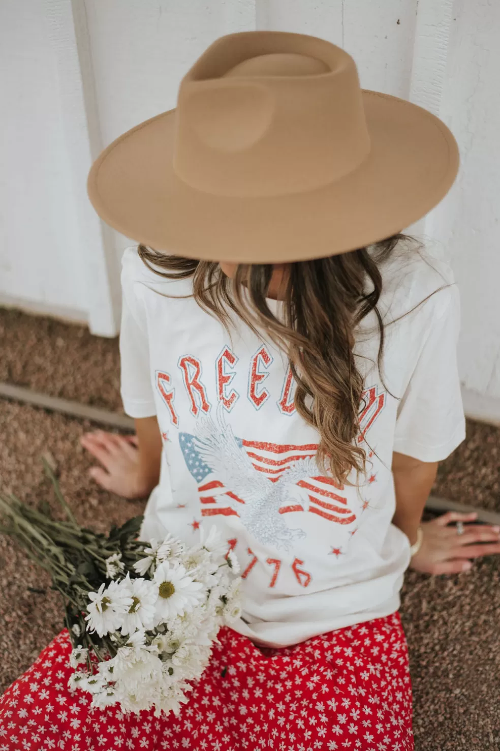 Tees | Golden Rose Freedom 1776 Tee-Vintage White